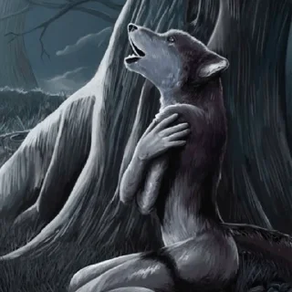 Телеграм стикер 🐺 sad wolf pack