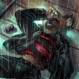 Телеграм стикер 🍺 sad wolf pack