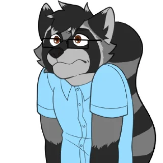 Телеграм стикер 😖 Danny Raccoon