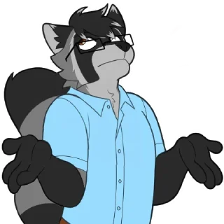 Telegram sticker 🤷‍♂️ Danny Raccoon