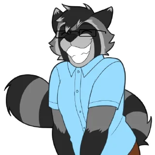 Телеграм стикер 😄 Danny Raccoon