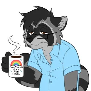 Video sticker 😮‍💨 Danny Raccoon