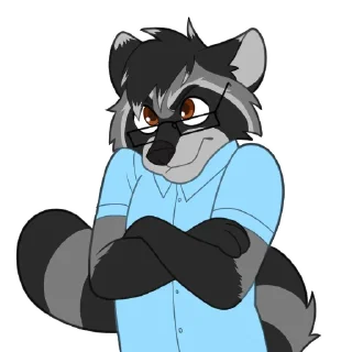 Телеграм стикер 😡 Danny Raccoon