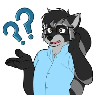 Telegram sticker ❔ Danny Raccoon