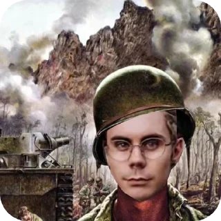 Telegram sticker 🎩 Умный человек в очках