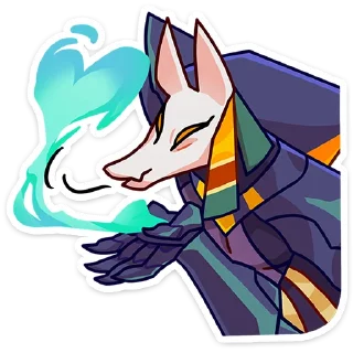 Telegram sticker 😘 Анубис и Ра без текста @TgSticker