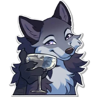 Telegram sticker 🍸 🐺 Wolfy @StickersPackRobot