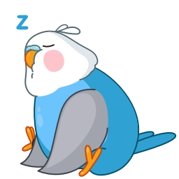 Telegram sticker 😴 Голубой Птенчик (@TgSticker)