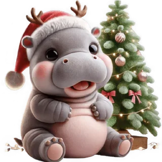 Telegram sticker 🤶 Новогодний Бегемотик 3 @Nyasticks