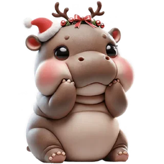 Telegram sticker ☺️ Новогодний Бегемотик 3 @Nyasticks
