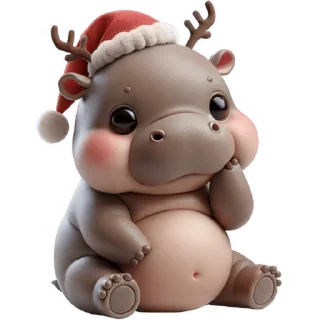 Telegram sticker 😳 Новогодний Бегемотик 3 @Nyasticks