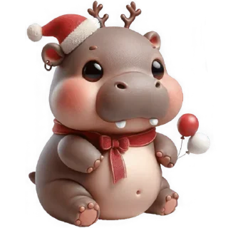 Telegram sticker 🥹 Новогодний Бегемотик 3 @Nyasticks