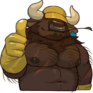 Sticker 👍 Hairy Bull by Rubber Bark