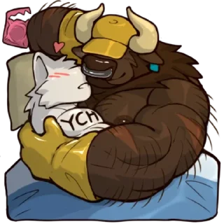 Telegram sticker 🤗 Hairy Bull by Rubber Bark