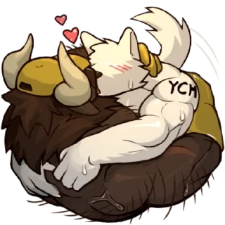Telegram sticker 😘 Hairy Bull by Rubber Bark