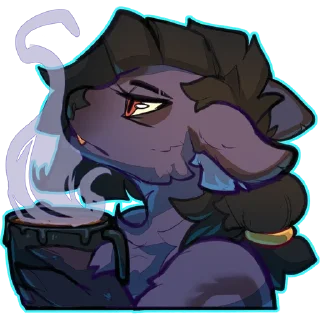Telegram sticker ☕️ A Blue Yeen @elvche