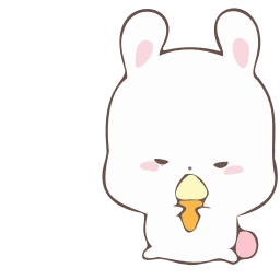 Telegram sticker 🍦 『@stickers_gifs_store』𝗪𝗵𝗶𝘁𝗲 𝗕𝘂𝗻𝗻𝘆 ❤️'s ani-pack by @KazutoSuperb
