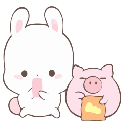 Telegram sticker 😘 『@stickers_gifs_store』𝗪𝗵𝗶𝘁𝗲 𝗕𝘂𝗻𝗻𝘆 ❤️'s ani-pack by @KazutoSuperb