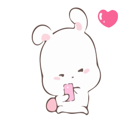 Telegram sticker 📱 『@stickers_gifs_store』𝗪𝗵𝗶𝘁𝗲 𝗕𝘂𝗻𝗻𝘆 ❤️'s ani-pack by @KazutoSuperb
