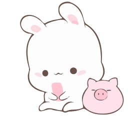 Telegram sticker 💋 『@stickers_gifs_store』𝗪𝗵𝗶𝘁𝗲 𝗕𝘂𝗻𝗻𝘆 ❤️'s ani-pack by @KazutoSuperb