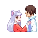 Telegram stiker 👩‍❤️‍💋‍👨 Kitsune