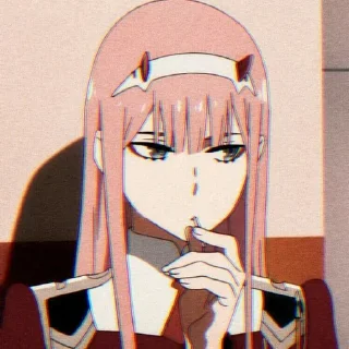 Telegram sticker 🤔 Zero two @pangae