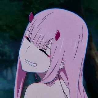 Telegram sticker 😁 Zero two @pangae