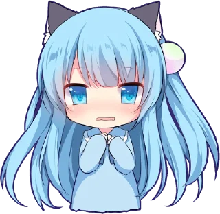 Telegram sticker ☹️ Sticker of the slant eyes & cat girl :: @line_stickers
