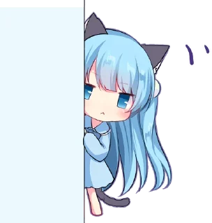 Telegram sticker 🙈 Sticker of the slant eyes & cat girl :: @line_stickers