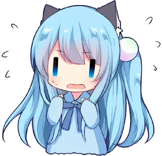 Telegram sticker 🙉 Sticker of the slant eyes & cat girl :: @line_stickers