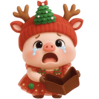 Telegram sticker 😭 Новогодняя свинка @Nyasticks