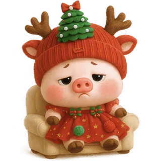 Telegram sticker 😮‍💨 Новогодняя свинка @Nyasticks