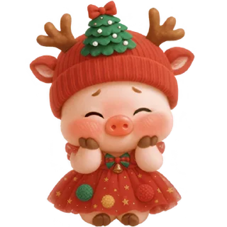 Telegram sticker 🤗 Новогодняя свинка @Nyasticks