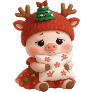 Telegram sticker 😴 Новогодняя свинка @Nyasticks