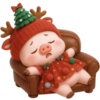 Telegram sticker 😮‍💨 Новогодняя свинка @Nyasticks