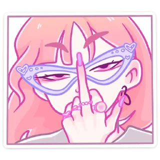 Телеграм стикер 🖕 Малин @nyasticks