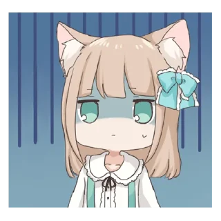 Телеграм стикер 😨 Wolf Ear Girl @jp_stickers