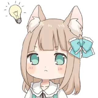 Телеграм стикер 💡 Wolf Ear Girl @jp_stickers