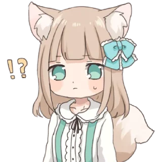Телеграм стикер 🤔 Wolf Ear Girl @jp_stickers