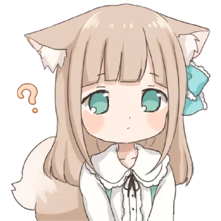 Телеграм стикер 🤔 Wolf Ear Girl @jp_stickers