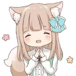 Телеграм стикер 😅 Wolf Ear Girl @jp_stickers