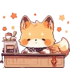 Sticker ☕️ Лисички.｡.:*♡  @cute_enot_art