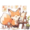 Sticker 🎨 Лисички.｡.:*♡  @cute_enot_art