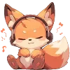 Sticker 🎧 Лисички.｡.:*♡  @cute_enot_art