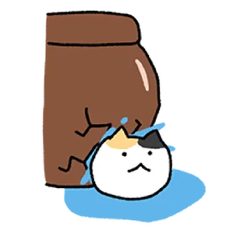 Telegram sticker ⭐ 찌그러진 바보 삼색고양이 8 @moe_sticker_bot