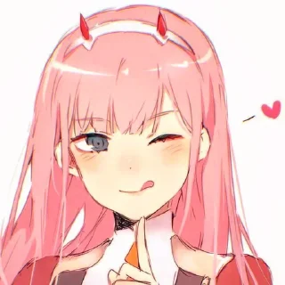 Telegram sticker 😋 Zero Two (Darling In The FRANXX) @The_Psychos