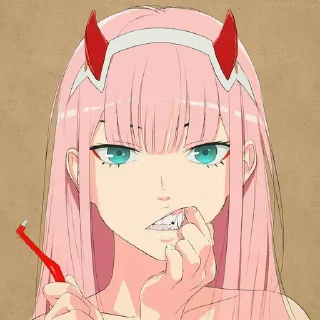 Telegram sticker 😁 Zero Two (Darling In The FRANXX) @The_Psychos
