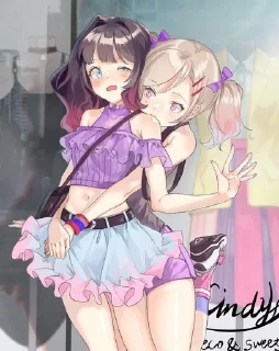 Telegram stiker 🥰 𐙚𝖱𝗒𝗈's lesbian harem