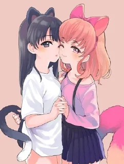 Telegram stiker 🤗 𐙚𝖱𝗒𝗈's lesbian harem