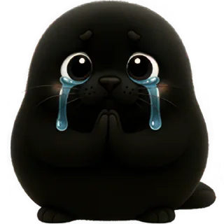 Telegram sticker 🥺 Чёрный тюлень @Nyasticks